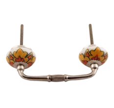 Mustard Ceramic Flower Bridge Handles