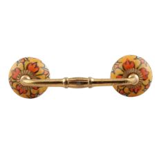 Mustard Ceramic Flower Bridge Handles