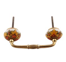 Mustard Ceramic Flower Bridge Handles