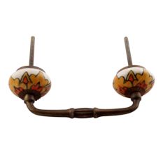 Mustard Ceramic Flower Bridge Handles