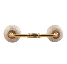 White Marble Ceramic Floral Bridge Handles 