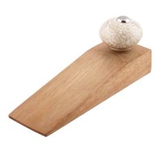 White Marble Ceramic Floral Door Stopper