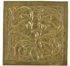 Vintage Floral Vines In Pot Engraved Wall Plate