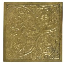 Vintage Floral Vines Engraved Wall Tile Plate
