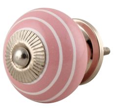 Pink Knob White Striped