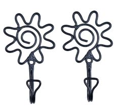 Floral Wrought Iron Wall Hook(Set of 2 Pieces)