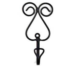 Designer Heart Wrought Iron Wall Hook(Set of 2 Pieces)