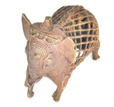 Brass Dhokra Art Elephant With Rustic Look