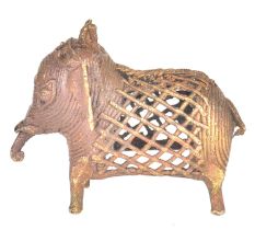Brass Dhokra Art Elephant With Rustic Look