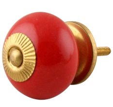 Solid Red Ceramic Knob