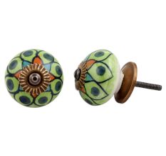 Rangoli Work Ceramic Knob
