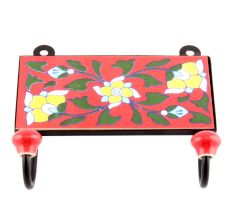 Red Ceramic Floral Tiles Hooks Online