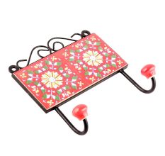 Red Floral Ceramic Tiles Hooks Online