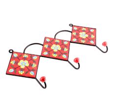 Red Yellow Tiny Flower Ceramic Tiles Hooks
