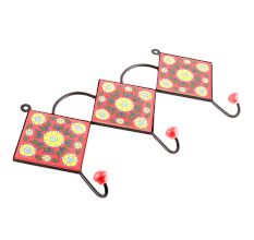 Red And Yellow Sunflower Ceramic Tiles Hooks
