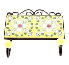 Yellow Ceramic Floral Tiles Hooks Online