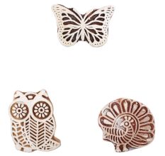Set of 3 Piece New Mix Wooden Printing Block