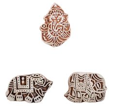 Set of 3 Piece New Mix Wooden Printing Block