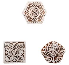 Set of 3 Piece New Mix Wooden Printing Block