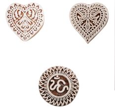 Set of 3 Piece New Mix Wooden Printing Block