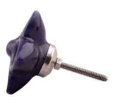 Navy Blue Ceramic Dresser Flower Knob Online
