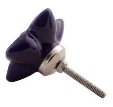 Navy Blue Ceramic Dresser Flower Knob Online