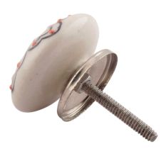 Black With Pink Dotted Ceramic Flat Cabinet Knobs