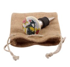 Multicolor Parrot Flat Ceramic Wine Stopper
