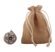 Black With Pink Dotted Ceramic Wine Stopper