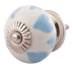 Turquoise Heart Ceramic Floral Cabinet Knobs Online