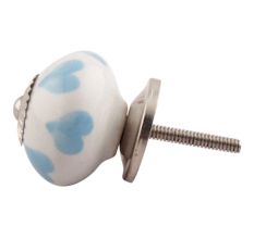 Turquoise Heart Ceramic Floral Cabinet Knobs Online