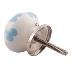 Turquoise Heart Ceramic Floral Cabinet Knobs Online