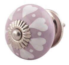 Light Purple Ceramic Floral Drawer Knobs
