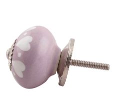 Light Purple Ceramic Floral Drawer Knobs
