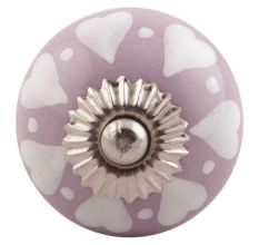 Light Purple Ceramic Floral Drawer Knobs