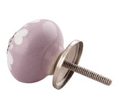 Light Purple Ceramic Floral Drawer Knobs