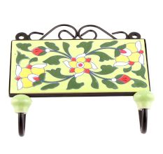 Forest Green Leaf Floral Tiles Hooks Online