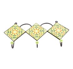 Yellow Red Ceramic Floral Tiles Hooks Online