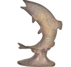 Brass Handmade Fish Figurine Statue