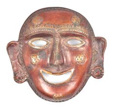 Brass Tribal Mask Wall Hanging