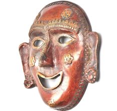 Brass Tribal Mask Wall Hanging