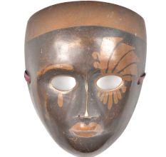 Vintage Heavy Brass Face Mask Wall Art