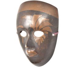 Vintage Heavy Brass Face Mask Wall Art