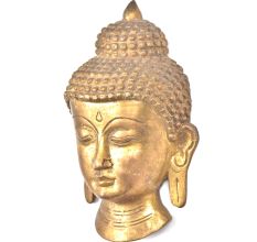 Lord Buddha Head Brass Statue