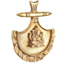 Brass Ganesh On Axe Wall Hanging