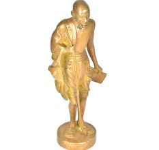 Brass Standing M.K. Gandhi With A Stick & Book