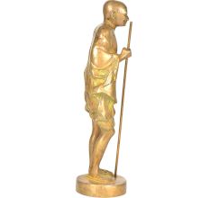 Brass Standing M.K. Gandhi With A Stick & Book