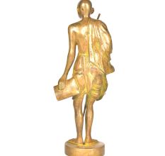 Brass Standing M.K. Gandhi With A Stick & Book