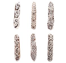Set of 6 Piece New Mix Wooden Printing Blocks