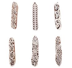 Set of 6 Piece New Mix Wooden Printing Blocks